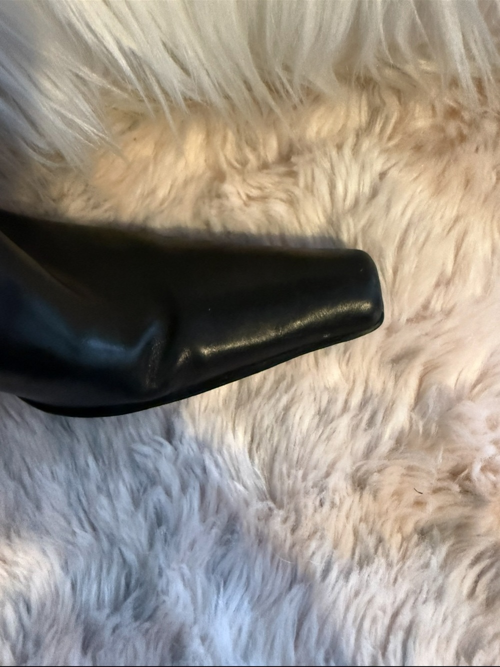 PRADA Women's Black Leather Knee High Zip Boots Square Toe Block Heel Sz 37.5 - Picture 9 of 15